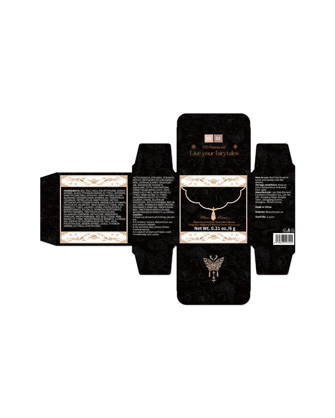 Butterfly Cloud Collar Rouge Box Highlighting & Blush Duo Powder - Image 52