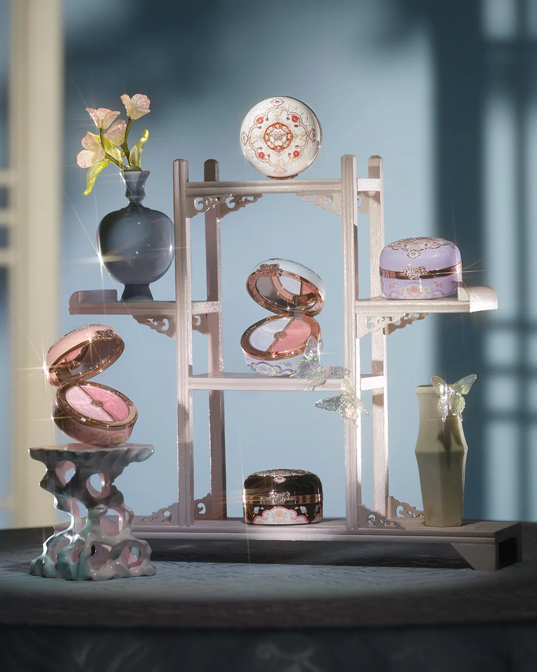 Butterfly Cloud Collar Rouge Box Highlighting & Blush Duo Powder - Image 8