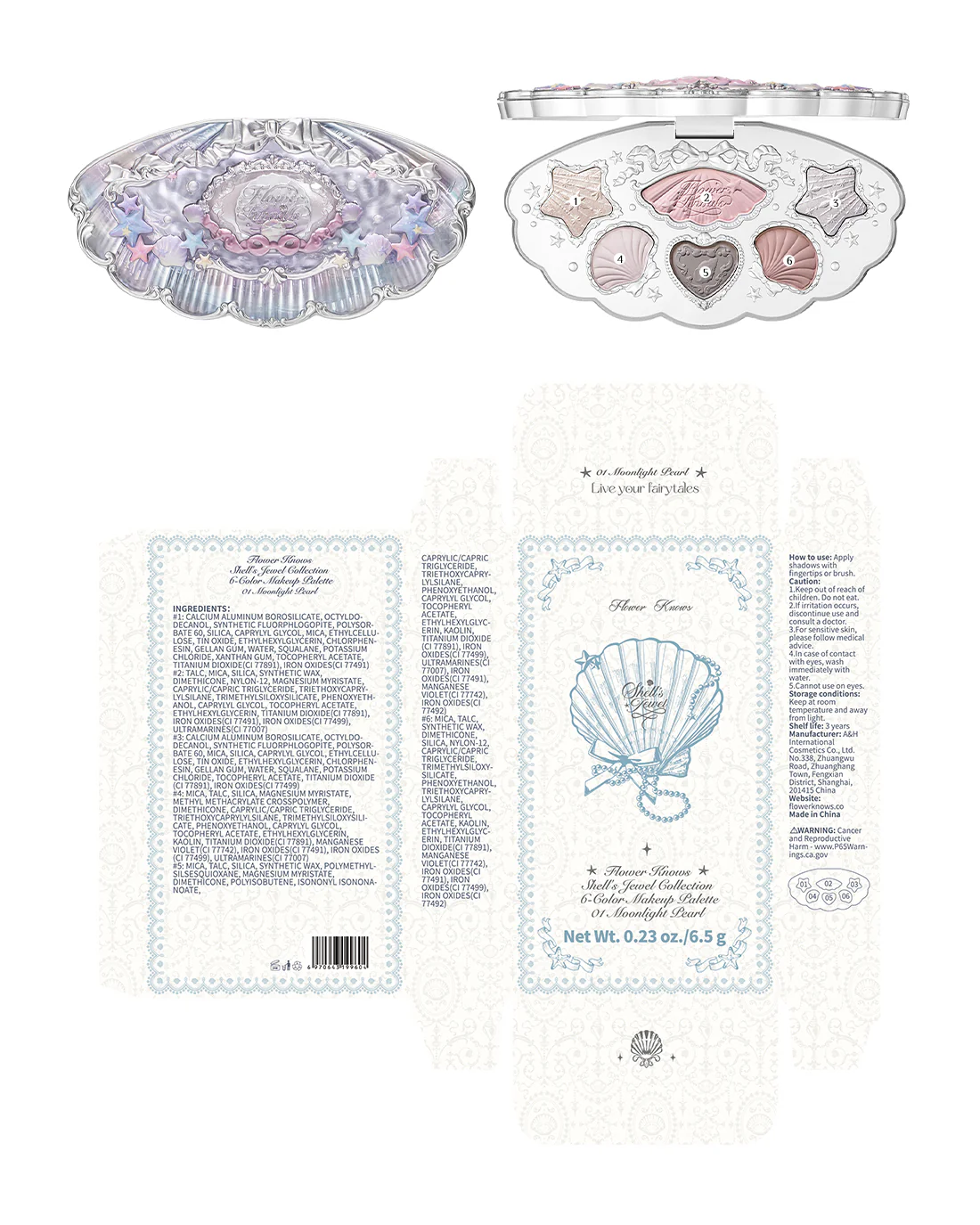 Shell's Jewel 6-Color Makeup Palette - S02 Mermaids Tears - Image 13