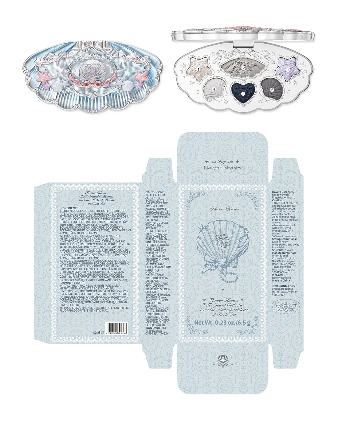 Shell's Jewel 6-Color Makeup Palette - S02 Mermaids Tears - Image 22