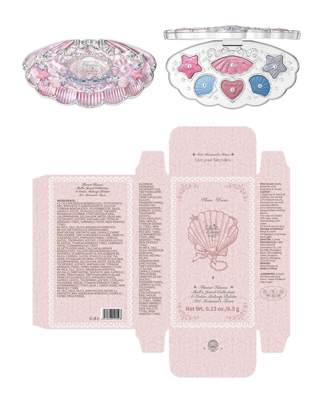 Shell's Jewel 6-Color Makeup Palette - S02 Mermaids Tears - Image 7