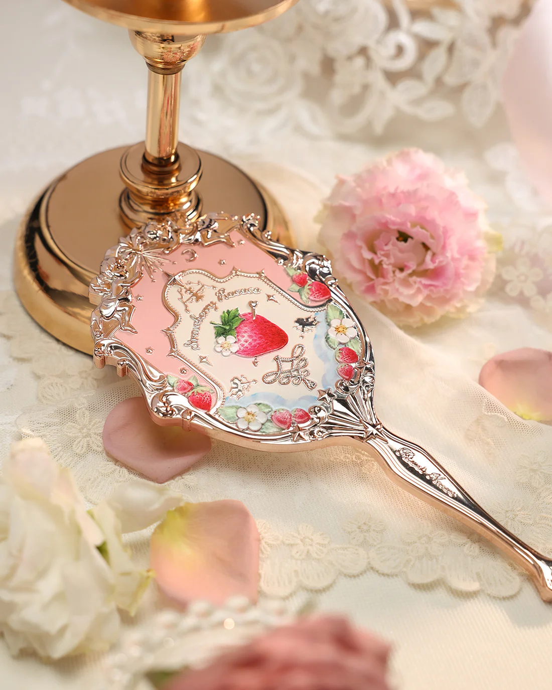 Strawberry Rococo Hand Mirror - Image 3